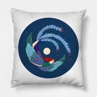 Minhwa: Asian Phoenix D Type (Korean traditional/folk art) Pillow