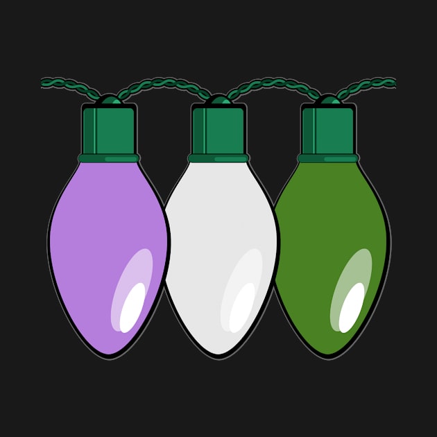 Genderqueer Pride Christmas Lights by wheedesign