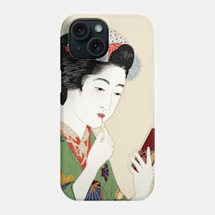 Geisha in Kimono making up - Japanese art Phone Case