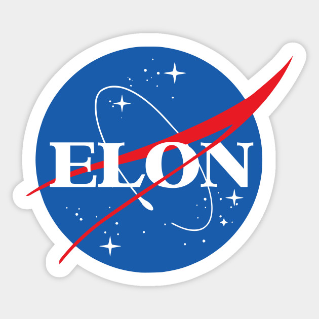 Elon Musk Space Logo Nasa Sticker Teepublic