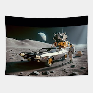 1971 Dodge Challenger on the Moon Tapestry