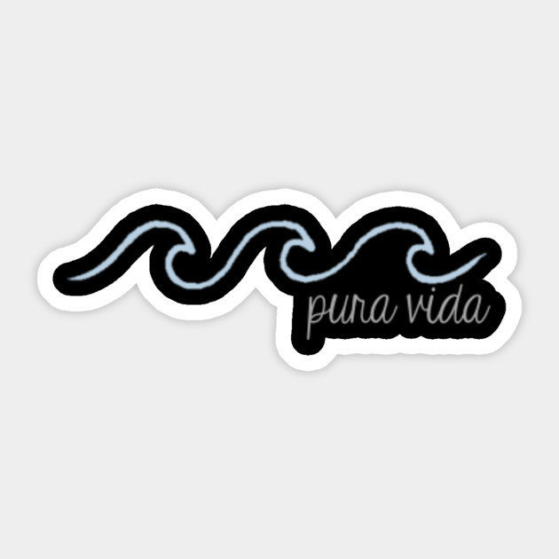 Pura Vida Wave In Cursive Pura Vida Aufkleber Teepublic De