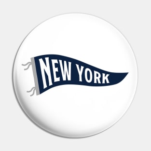 New York Pennant - White Pin