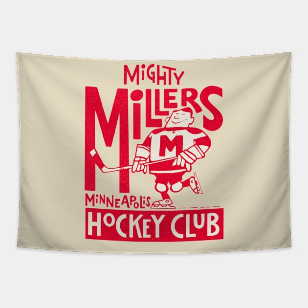 Classic Minneapolis Mighty Millers Hockey Tapestry by LocalZonly