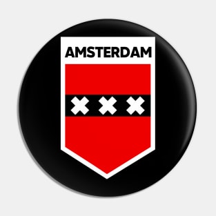 Amsterdam City Flag Emblem Pin