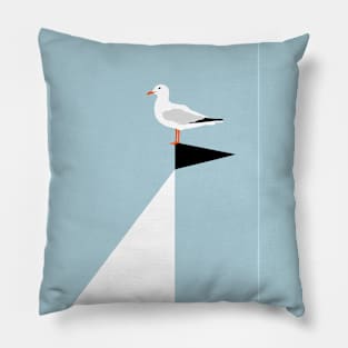 Seagull on Blue Pillow