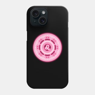 Pink Neon Leo Zodiac Sign Phone Case