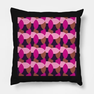 Pink Purple Gold Mid Mod Circles Pillow