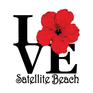 Satellite Beach LOVE Red Hibiscus T-Shirt