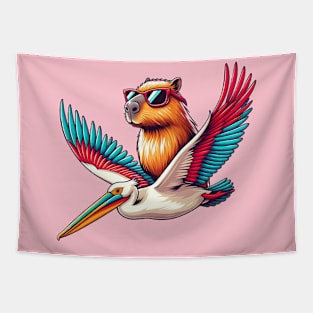 Capybara Pelican Tapestry