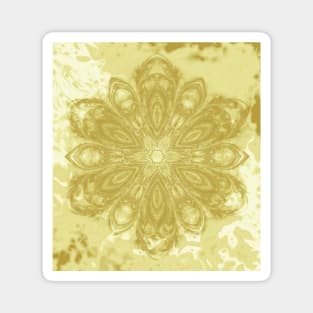 Gold lace textured mandala Magnet
