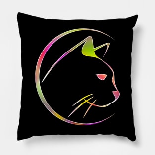 Cat Pet Domestic Life Chrome Graphic Pillow