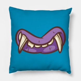 Monster mouth illustration Pillow