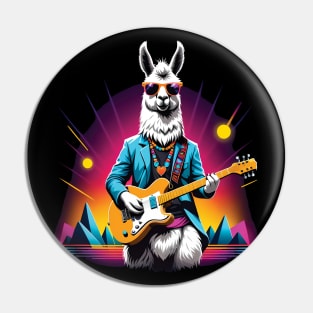 Cool Llama with a Guitar Pin