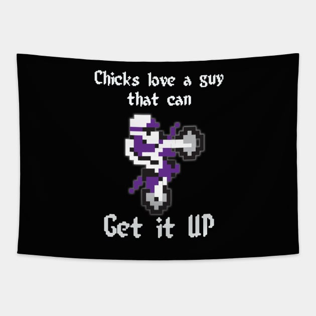 Get it up Excite Bike Purple Tapestry by Destro