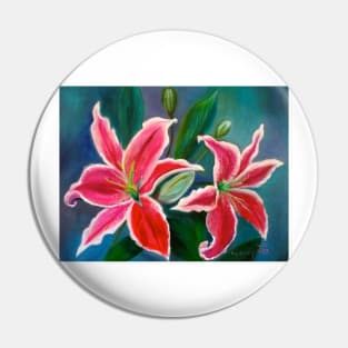 Pink Lilies Pin