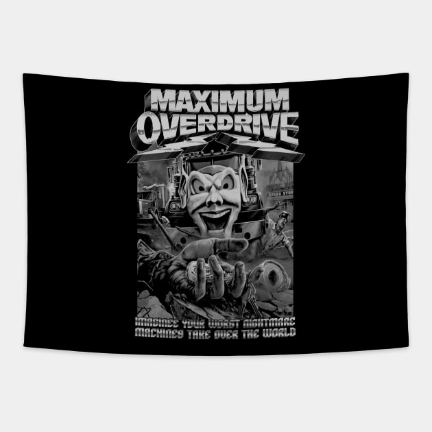 Maximum Overdrive, Classic Horror, (Black & White) Tapestry by The Dark Vestiary