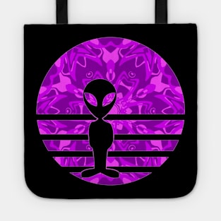 Encounters Kaleidoscope Pattern Creature Alien Sunset Silhouette Tote