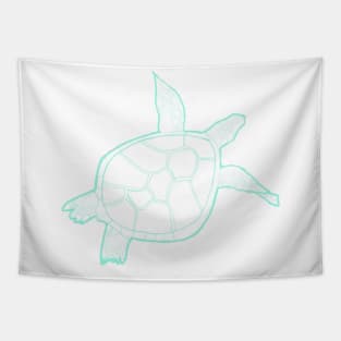 Swimming mint blue turtle Tapestry