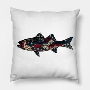 Striped Bass American Flag Pillow