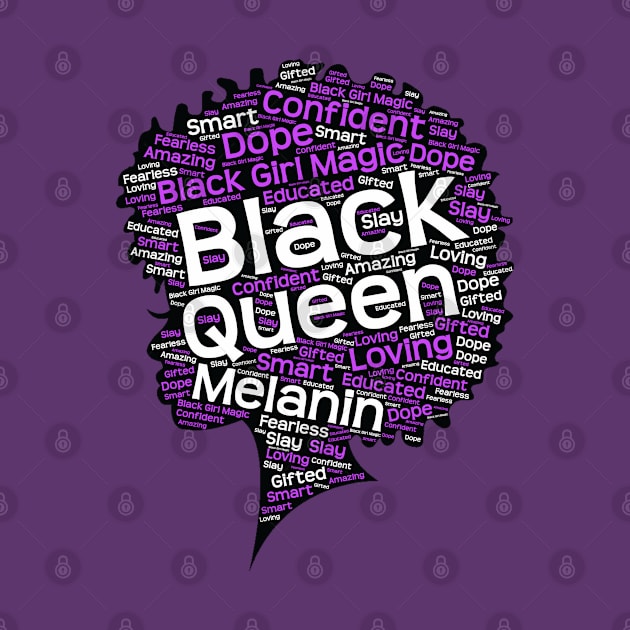 Black Melanin Queen Afro by blackartmattersshop