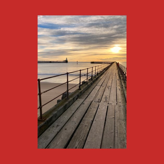 January sunrise at the mouth of the River Blyth - Portrait by Violaman