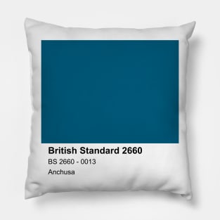 Anchusa Blue British Standard 0013 Colour Swatch Pillow