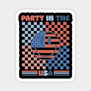 Party In The Usa 4Th Of July Preppy Smile Shirts Men Women Magnet