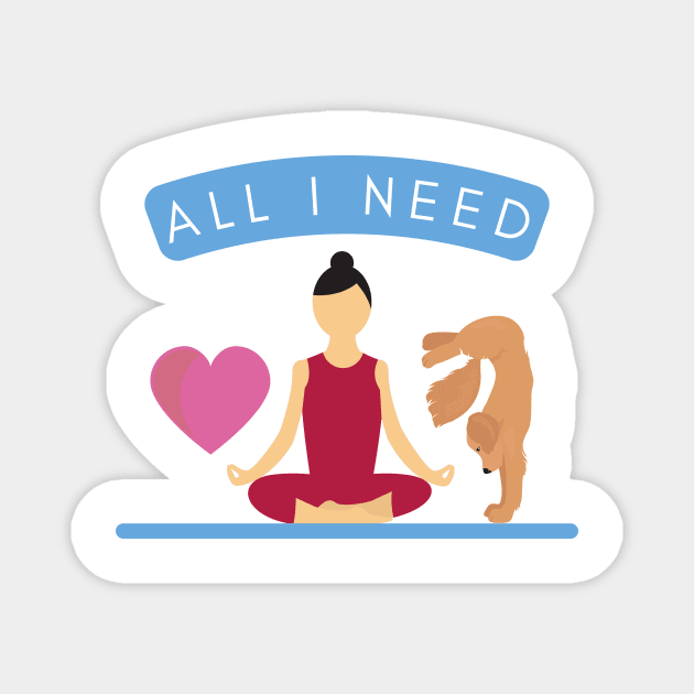 All I need is love and yoga and a dog Magnet by amithachapa