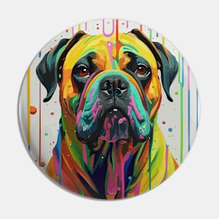 ink art Half portrait happy bullmastiff dog in a room filled with paint Pin