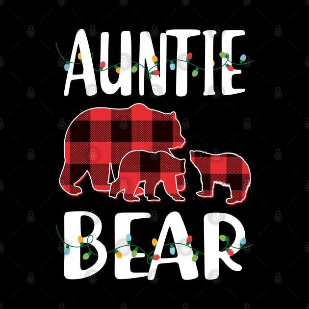 Aunt Bear Red Plaid Christmas Pajama Matching Family Gift by intelus