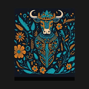 Artsy Floral Bull Phone case T-Shirt