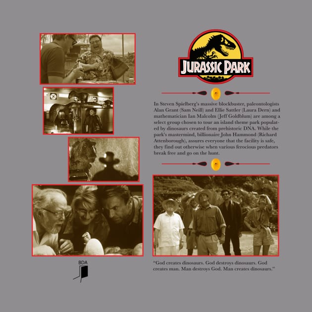 Jurassic Park Synopsis Design by Black Door Apparel 