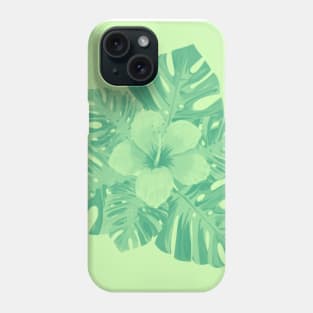 Tropical Green Hibiscus Phone Case