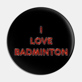 I Love Badminton - Orange Pin