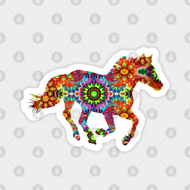 colorful horse Magnet by KHMISSA ART