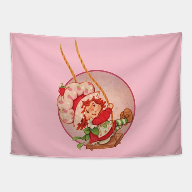 Vintage Strawberry  swings Tapestry by fatkahstore