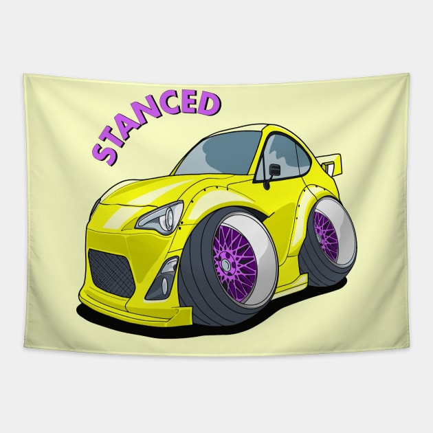 CARICATURE GT86 BRZ Tapestry by HSDESIGNS