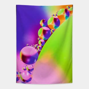 Colorful close up of oil drops in water Tapestry