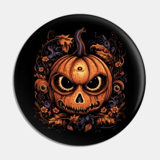 Halloween Pumpkin, Spooky Pumpkin Face Pin