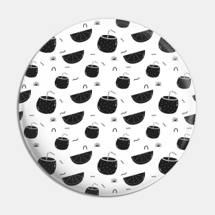 Seampless pattern black and white fruit Pin