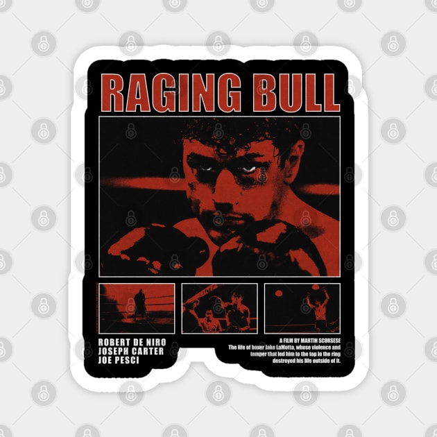 raging bull grunge Magnet by Genetics art