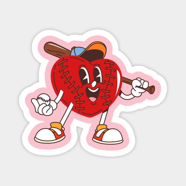 Baseball Valentines Day Baseball Boys Valentines Heart Kids Men Magnet by ArtistTee ⭐⭐⭐⭐⭐