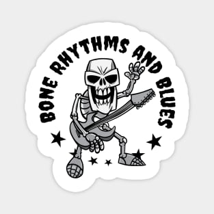 Bone Rhythms and Blues - Skeleton Blues Guitar Player Magnet