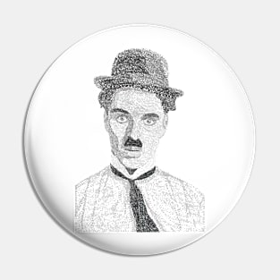 Charlie Chaplin Typographical Pin