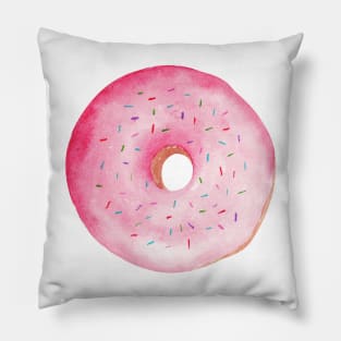 Pink Donut Watercolor By shoko Pillow