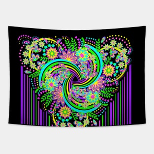 Flowers and Celtic disk ornament Tapestry