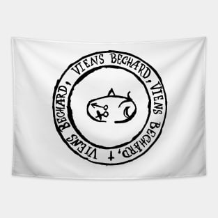 Dark and Gritty Seal of Bechard (black on white) Tapestry