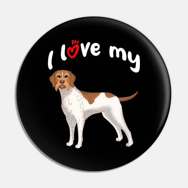 I Love My German Wirehaired Pointer Dog Pin by millersye