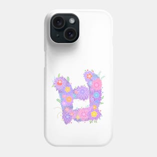 "ㅂ" Floral Letter Hangeul Phone Case